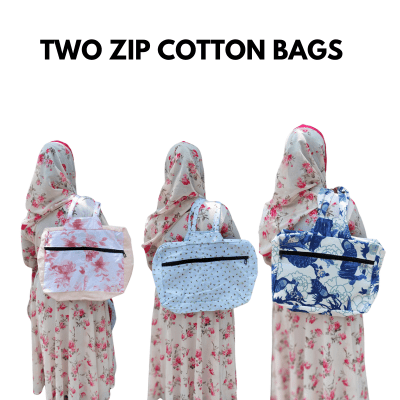 Tote Bags Cotton Two zipper