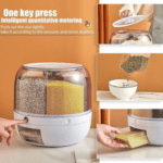 Rice & Dry Food Round Dispenser, Kitchen Organizer, 6-Grid 360°