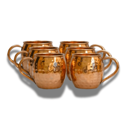 Handmade Copper Moscow Mule Mugs - Set of 6 Premium Copperware Vodka Drinkware