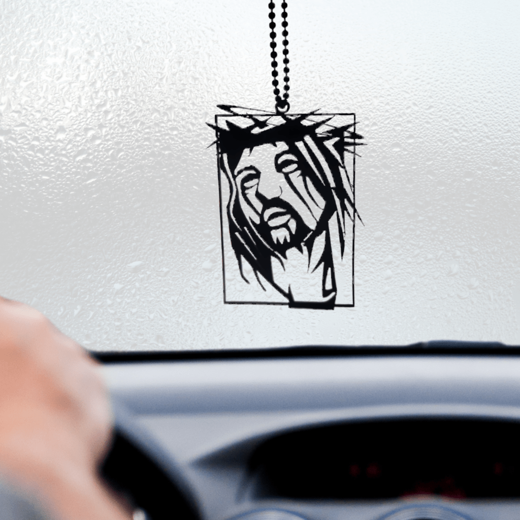 Acrylic Jesus Car Hanging – Rear View Mirror Décor