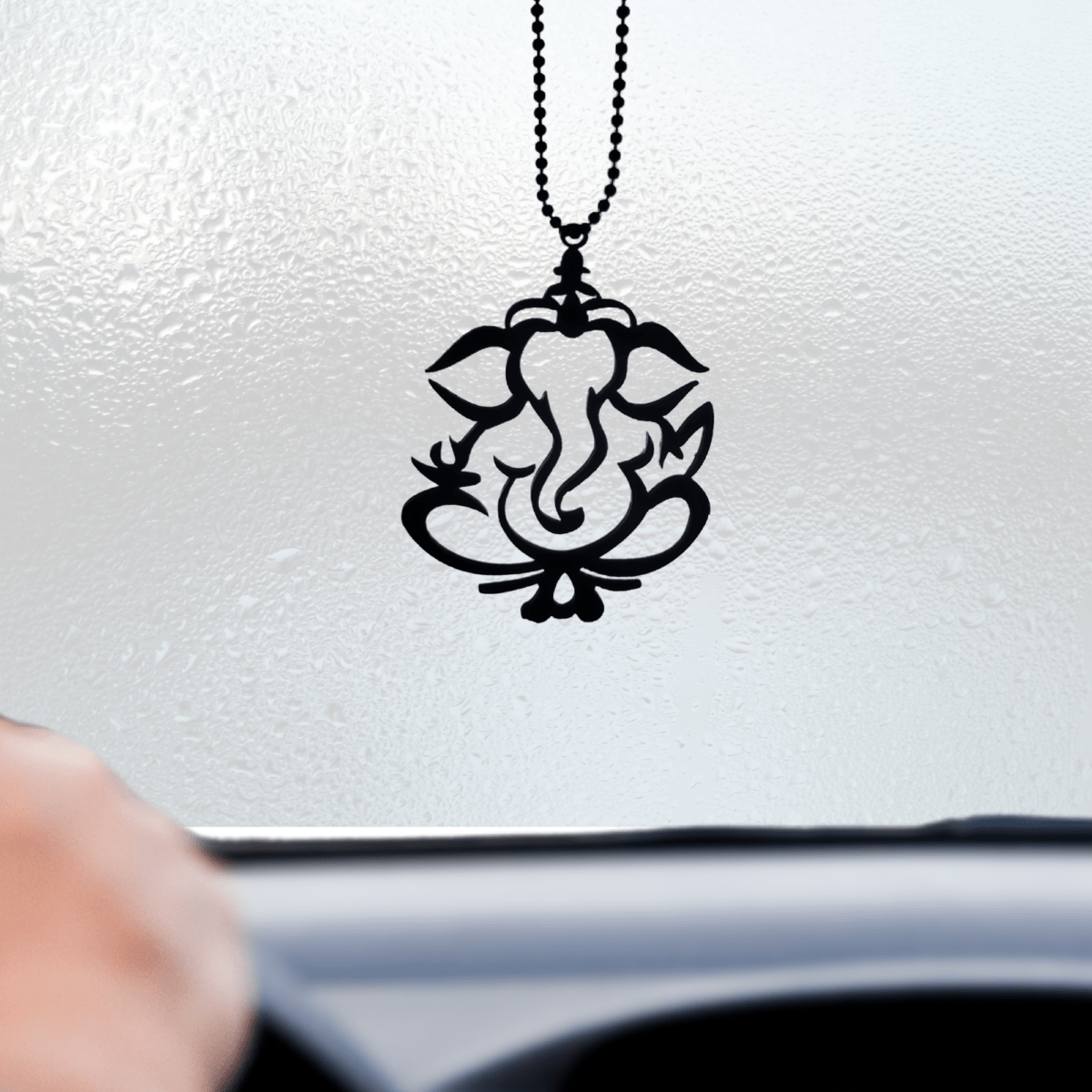 Acrylic Lord Ganesh Car Hanging – Rear View Mirror Décor