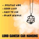 Acrylic Lord Ganesh Car Hanging – Rear View Mirror Décor