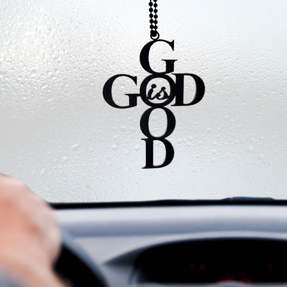 Acrylic Cristian Car Hanging – Rear View Mirror Décor